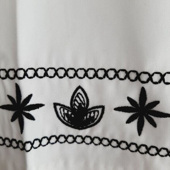 CARROLL REED | Capri Crop Pants White & Black Embroidery Sz 20W Flawed - Picture 5 of 14